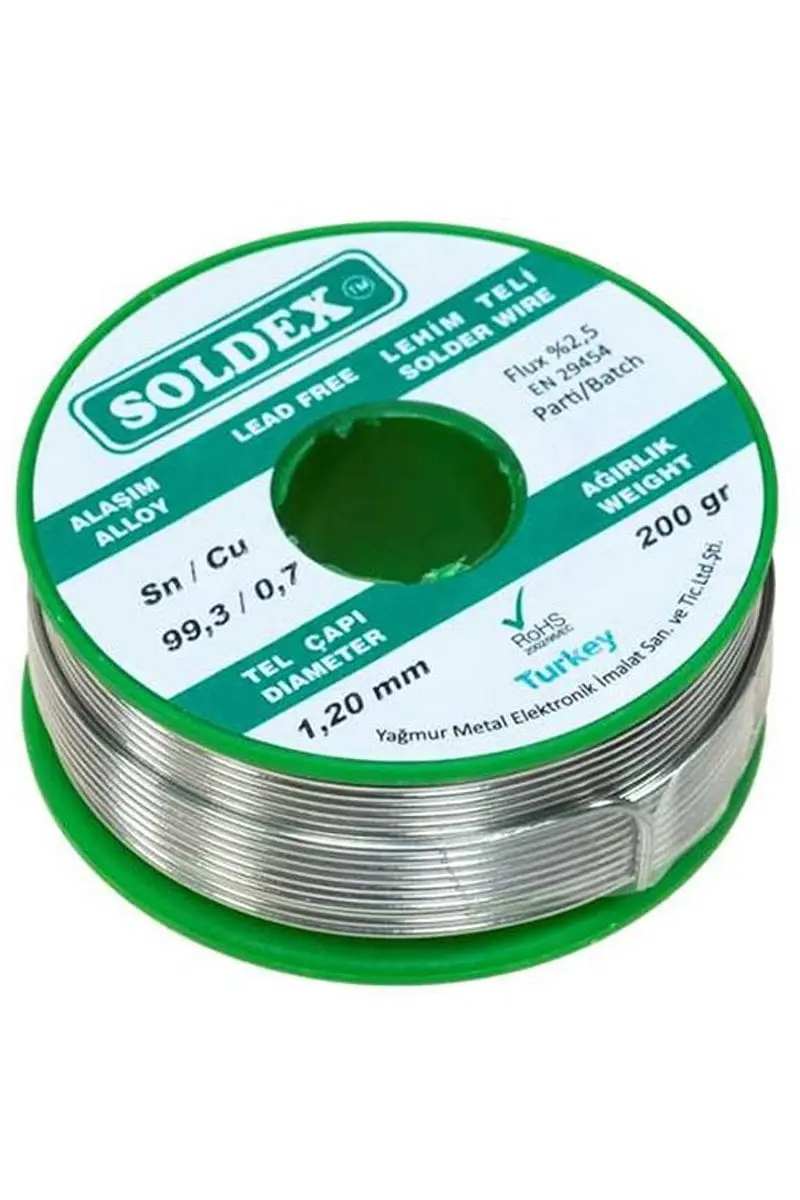 Soldex 1.20 Mm 200 Gr. Kurşunsuz Lehim Teli