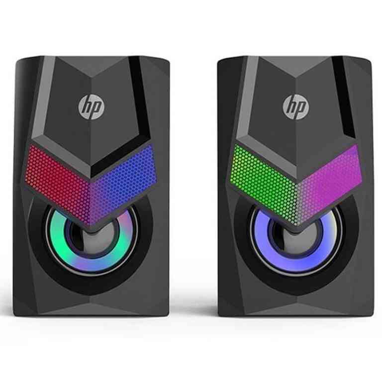 HP DHE-6000 USB + 3.5MM Jacklı Rgb Işıklı Multimedya Stereo 2X3 Watt 1+1 PC Hoparlör
