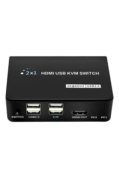 Powermaster PM-11789 4K Hdmi Usb Kvm Switch 2x1