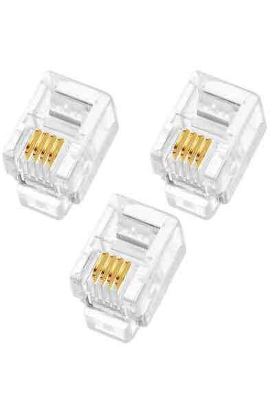 Telefon Ahize Kablosu Soketi 4P/4C İnce 100'lü
