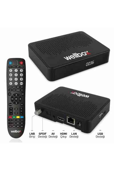 Uydu Alici Mi̇ni̇ Full Hd Iptv Dahi̇li̇ Wifi Youtube Ethernet Wellbox Atom Plus-hd