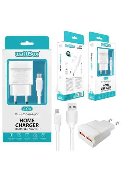 Telefon Şarj Aleti̇ Set Qui̇ck Micro 2a Beyaz 2xusb Wattbox