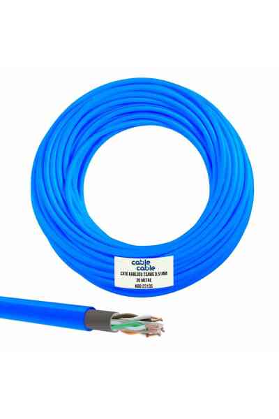 Cat6 Kablo Diş Mekan 23awg 0.51mm 30mt Mavi̇ Cablecable