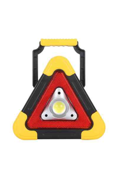Powermaster HB-6609 Solar Şarjlı 500 Lümen Çok Fonksiyonlu Üçgen Reflektör Işıklı İkaz Lambası