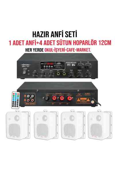 Anfi̇ (1 Adet) 100w+12cm Sütun Hoparlör (4 Adet) Nwork Small-100t Set