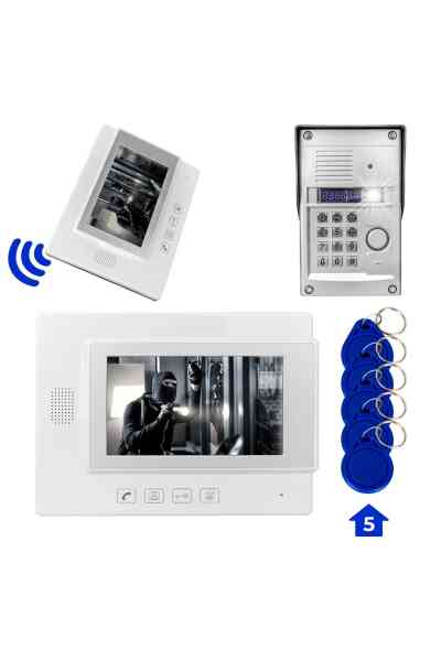 PowerMaster 37TM NFC 1 Daire 7'' Görüntülü Kapı Zili Interkom Akıllı Ev Güvenliği Sistemi